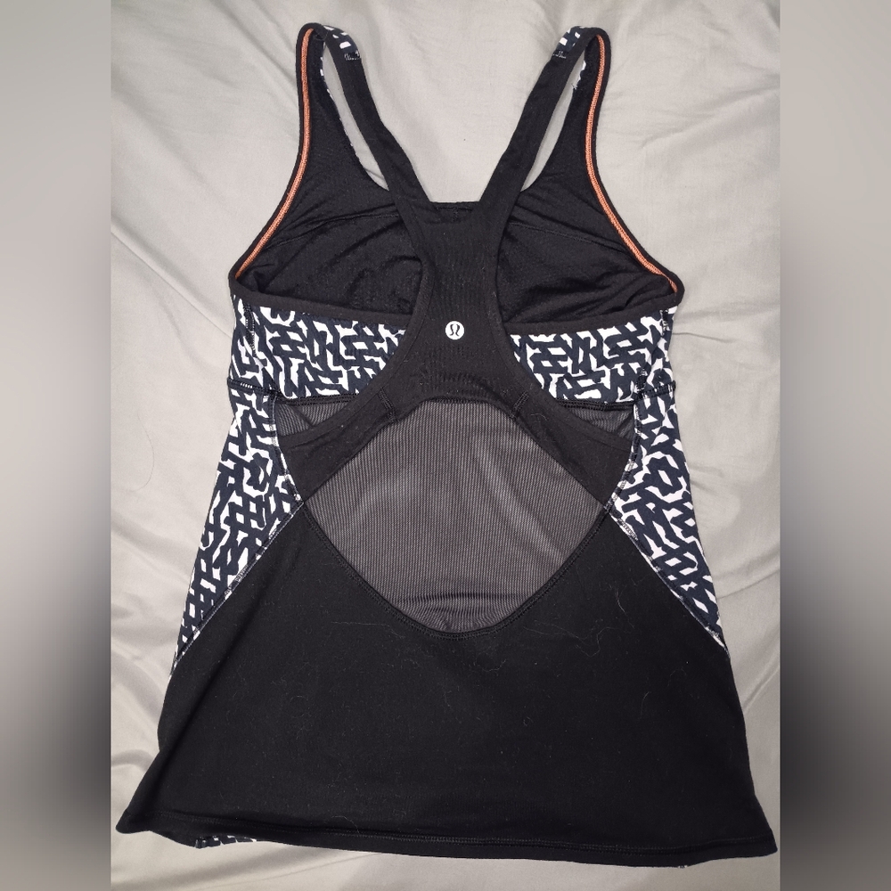 Lululemon Black and White Cut Out Tank Top